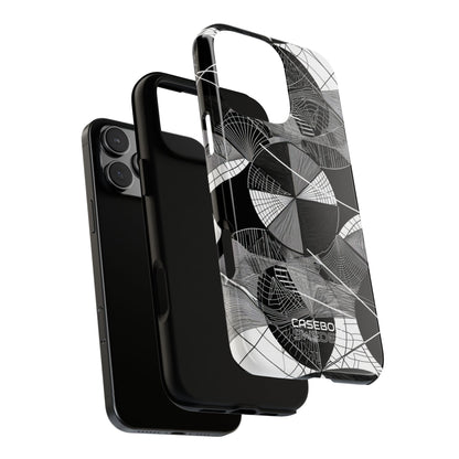 Labirinto a Cerchio Monocromatico iPhone 16 - Tough