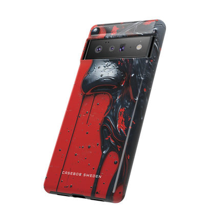 Textured Crimson Bloom Google Pixel 6 - Tough Phone Case