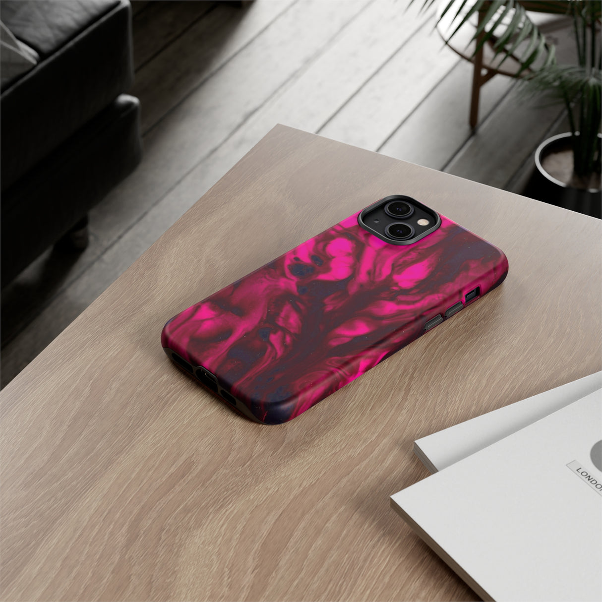 Bright Pink Ink Art iPhone Case (Protective) Phone Case