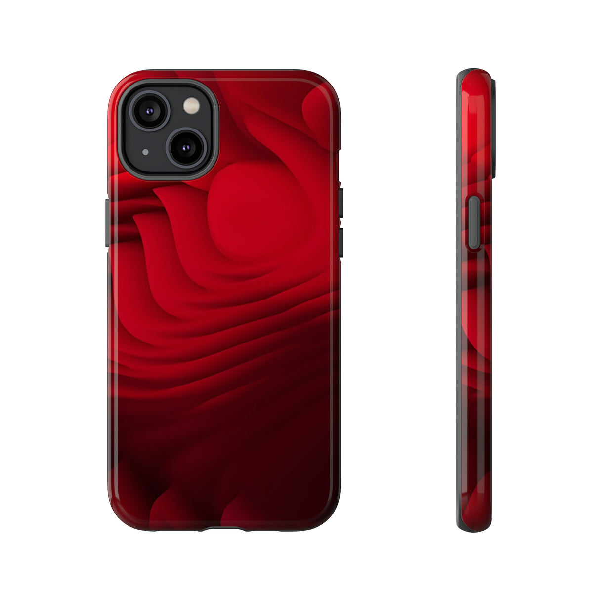 Red Center Waves - Protective Phone Case