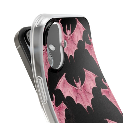 Gothic Pink Bats Aflame iPhone 16 - Flexi Phone Case