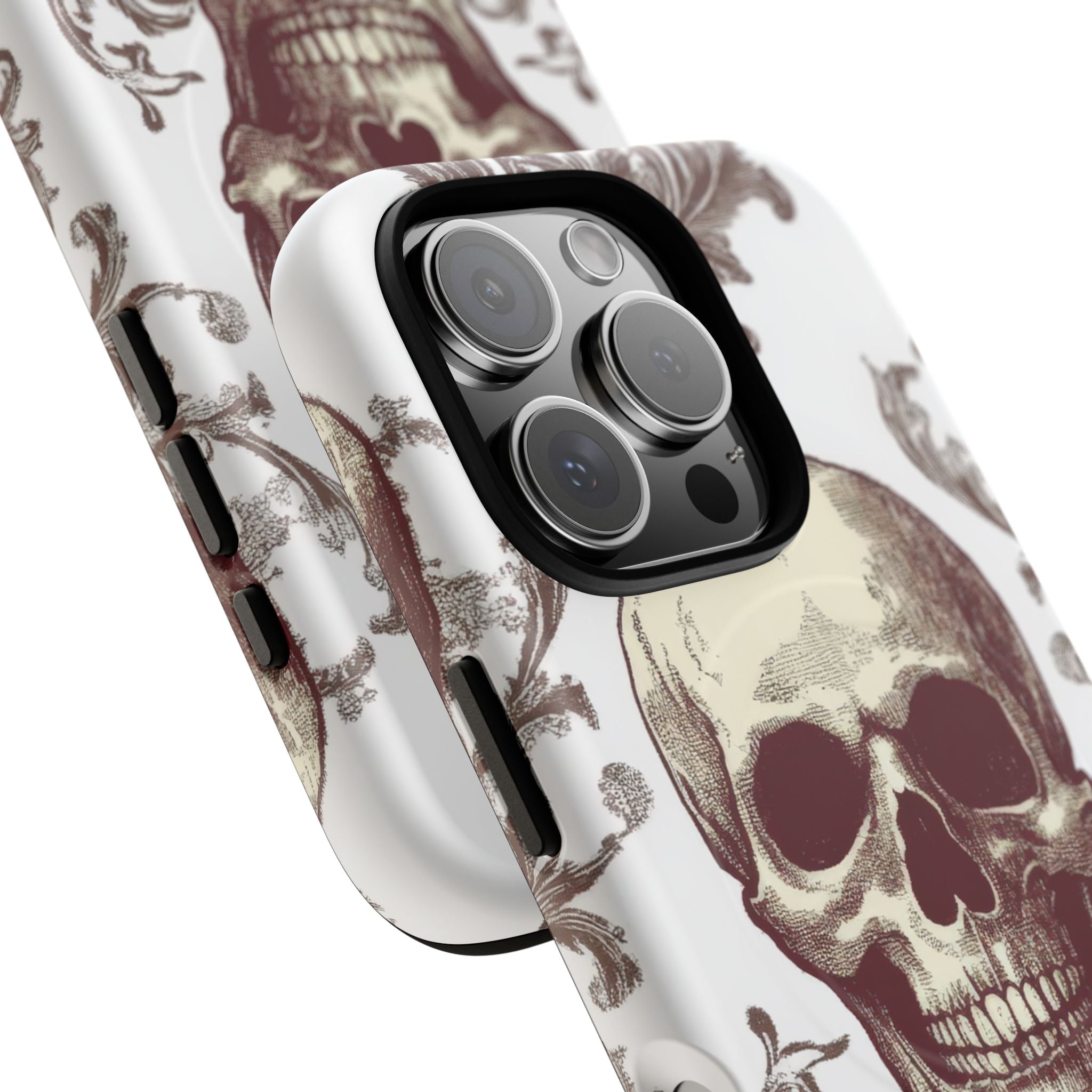 Gothic Skulls and Ornate Foliage iPhone 16 | Tough+ Phone Case