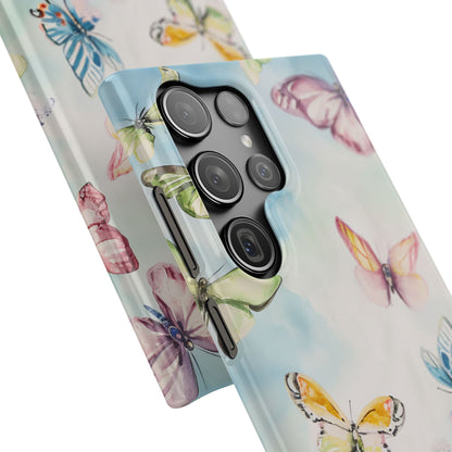 Watercolor Butterfly Bliss - Slim Samsung S23 Phone Case