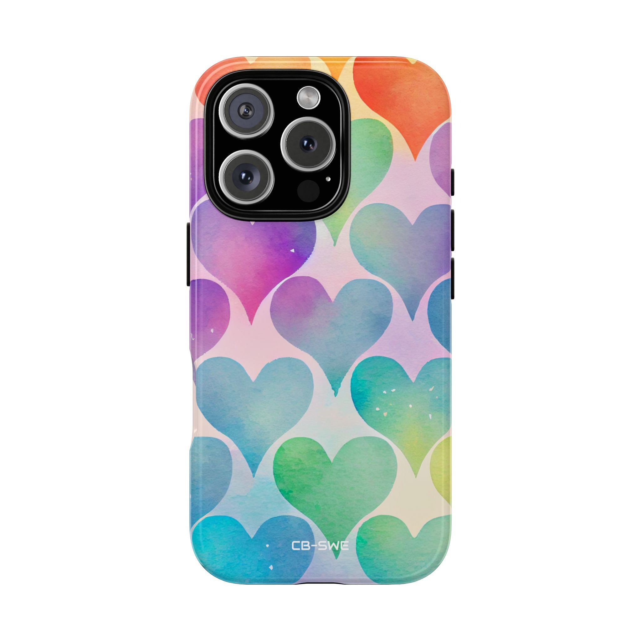Watercolor Heart Symphony - iPhone Case