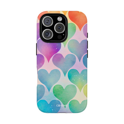 Watercolor Heart Symphony - iPhone Case