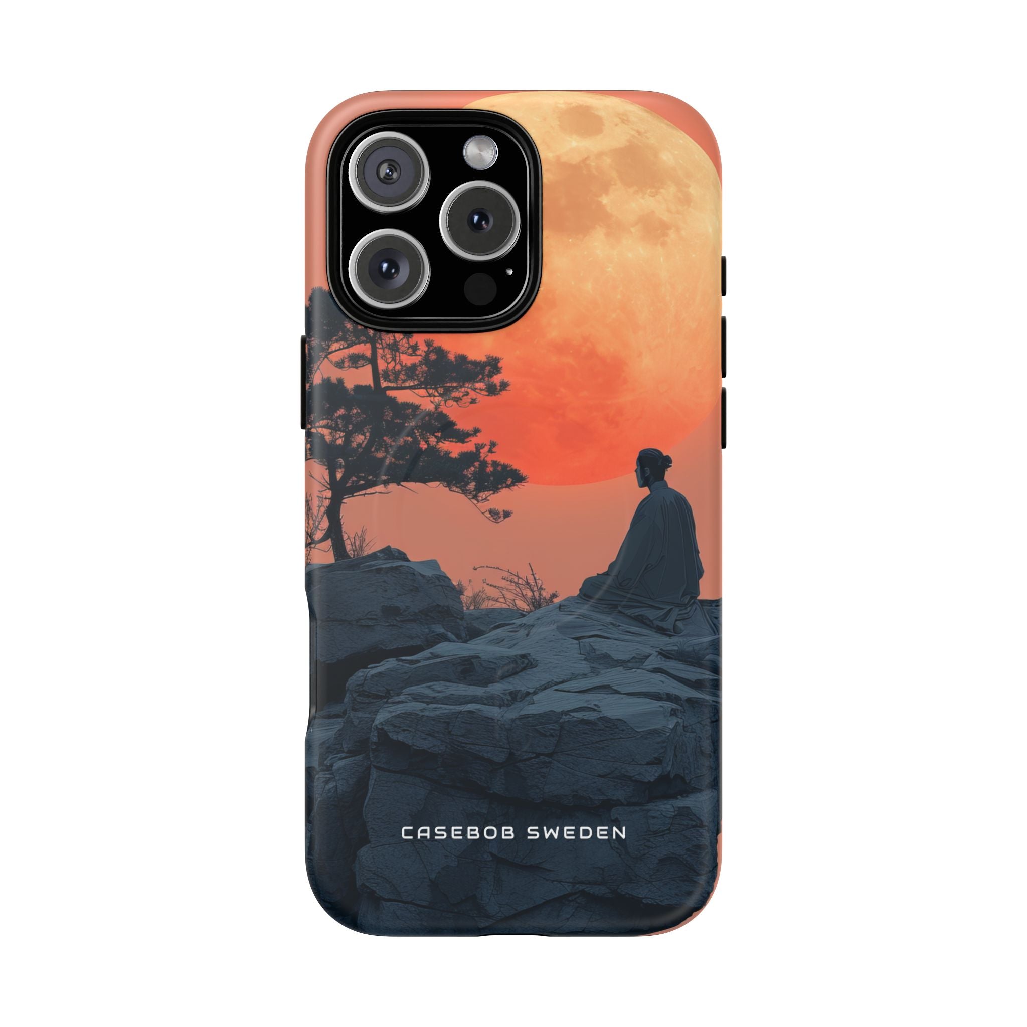 Zen Tranquility Under a Red Moon iPhone 16 | Tough+ Phone Case