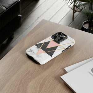 Marble Triangles - Protective Phone Case