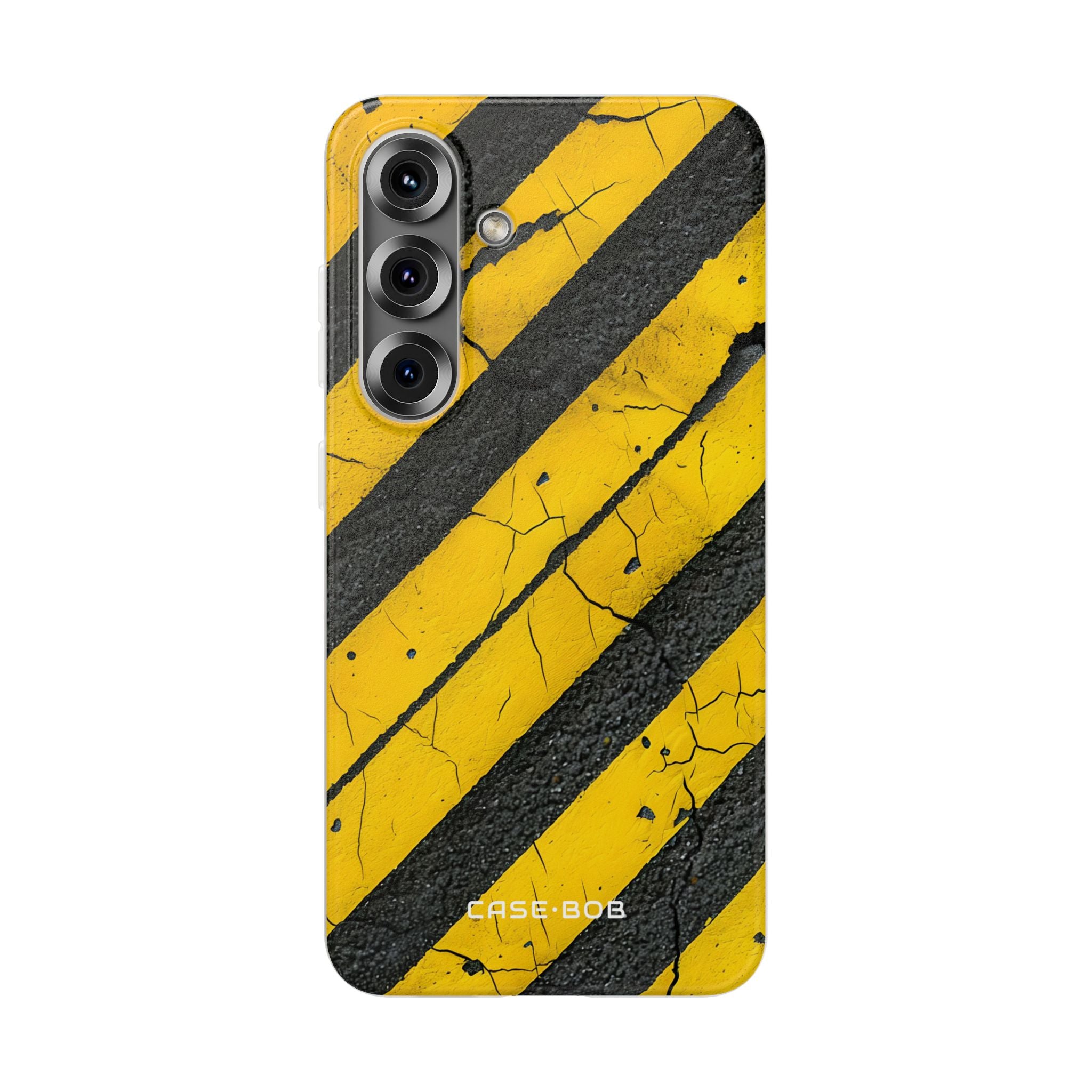 Yellow Stripe Distress Samsung S25 Plus Case - Soft