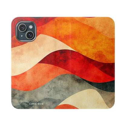 Crimson Ripples - iPhone 15 Case - Wallet