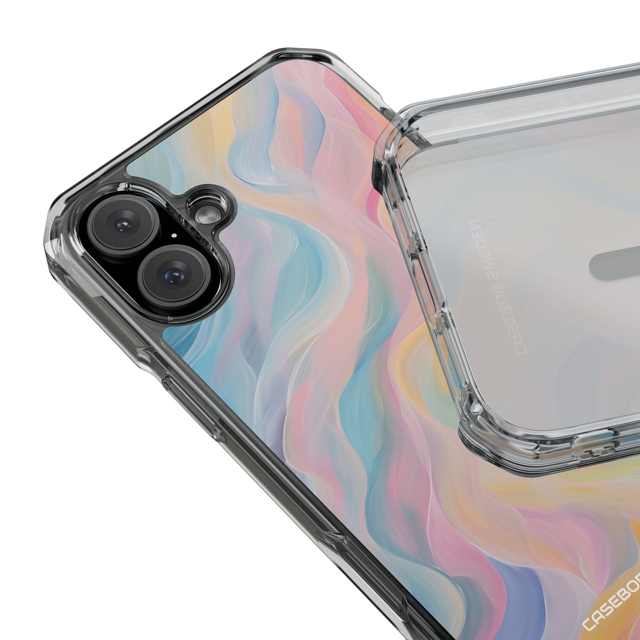 Dreamy Pastel Swirls - Clear Impact iPhone 16 Phone Case