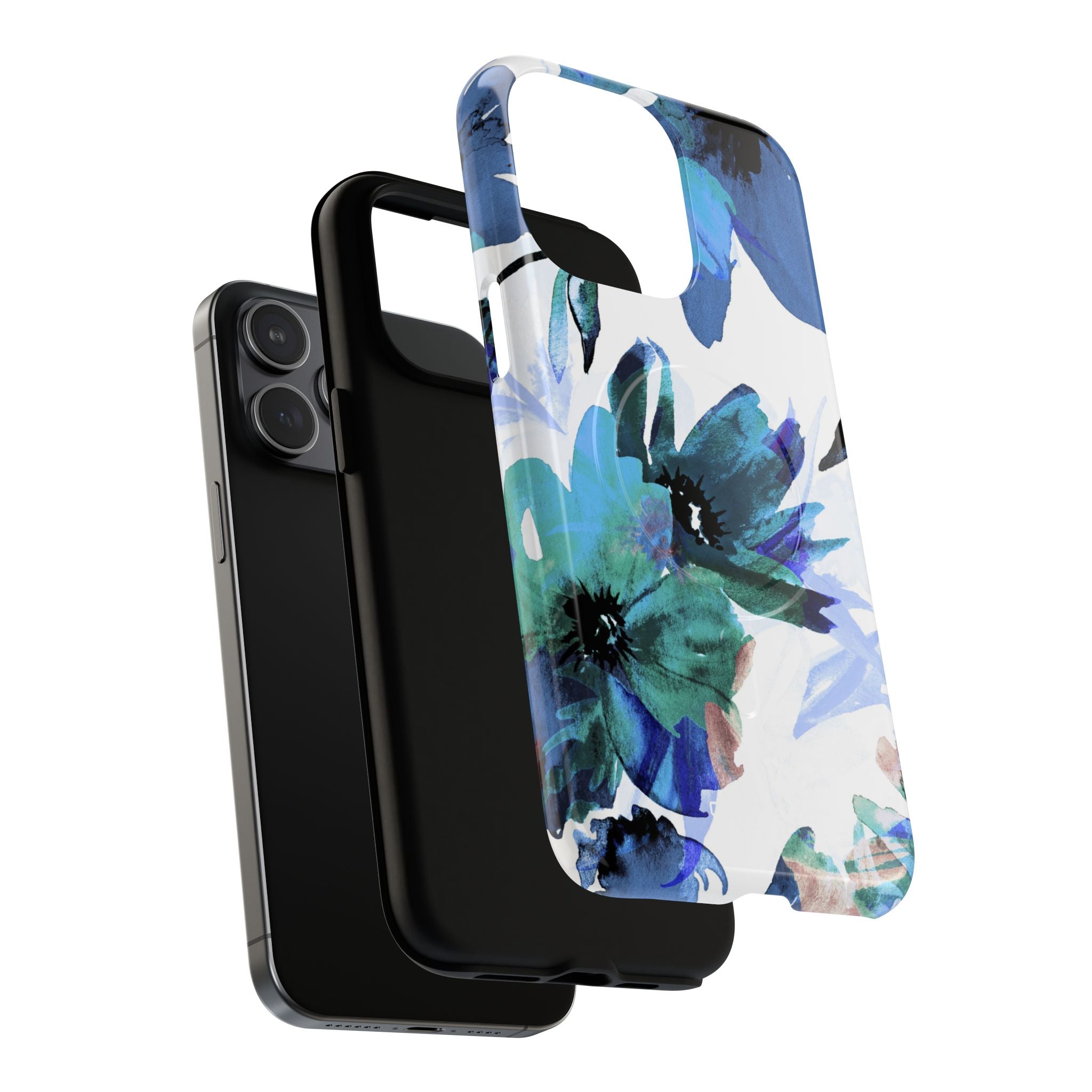 Blue Blossom Radiance iPhone 15 Pro Max Case - Tough+