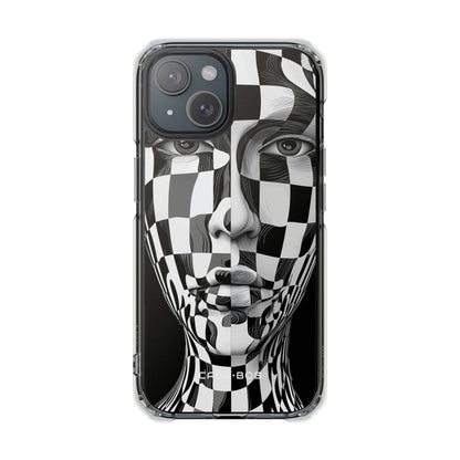 Checkerboard Face iPhone 15 Case - Impact