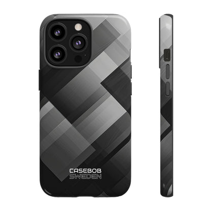 Grayscale Geometric Layers iPhone 13 - Tough