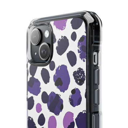 Purple Inkblots iPhone 15 - Clear Impact Phone Case