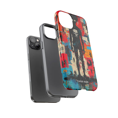 Spiky Skull Silhouette iPhone 14 Plus Case - Tough