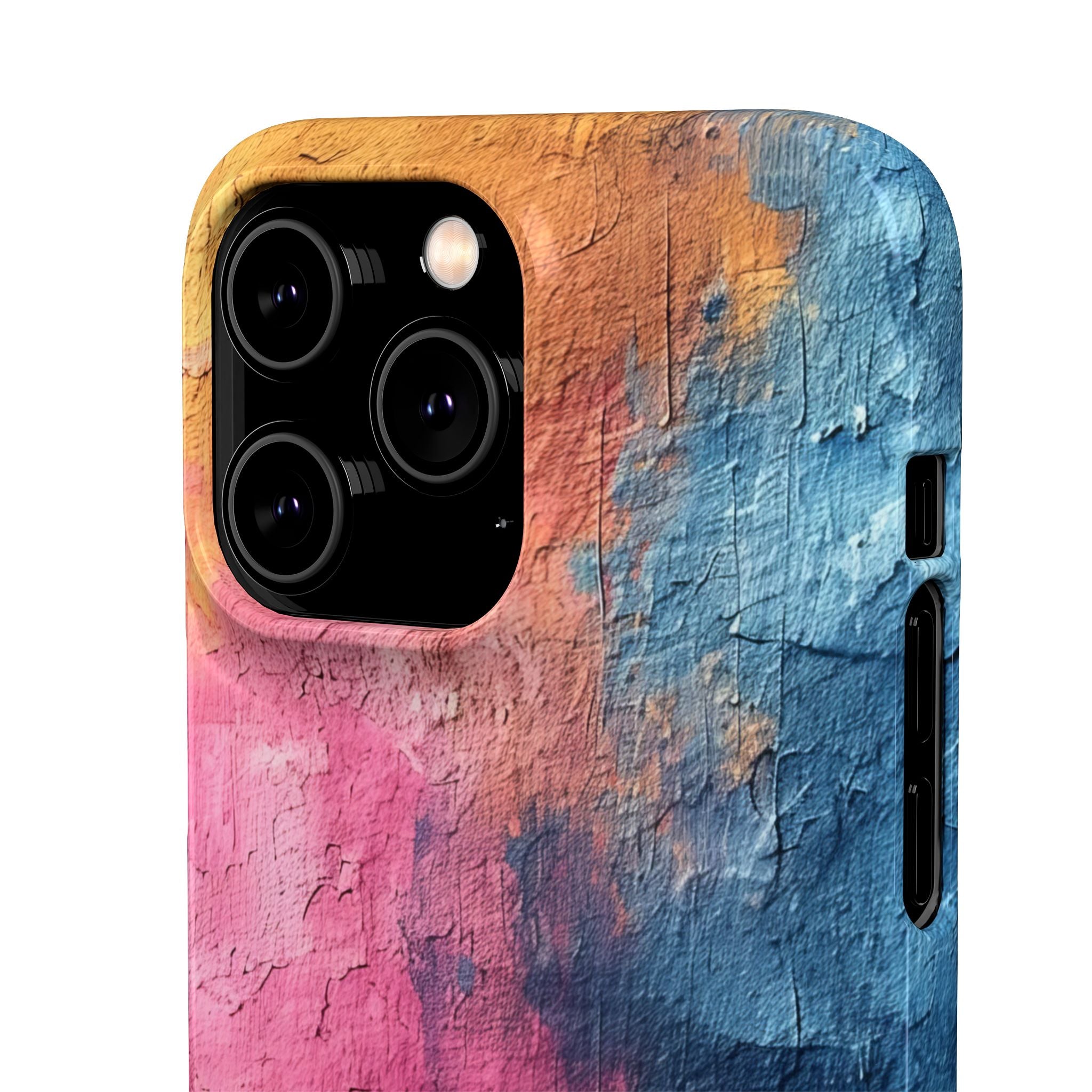 Blue Pink Abstract - Slim iPhone 14 Phone Case