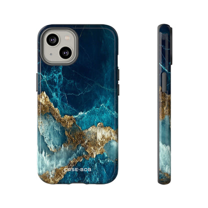 Jagged Gold Split iPhone 14 Case - Tough