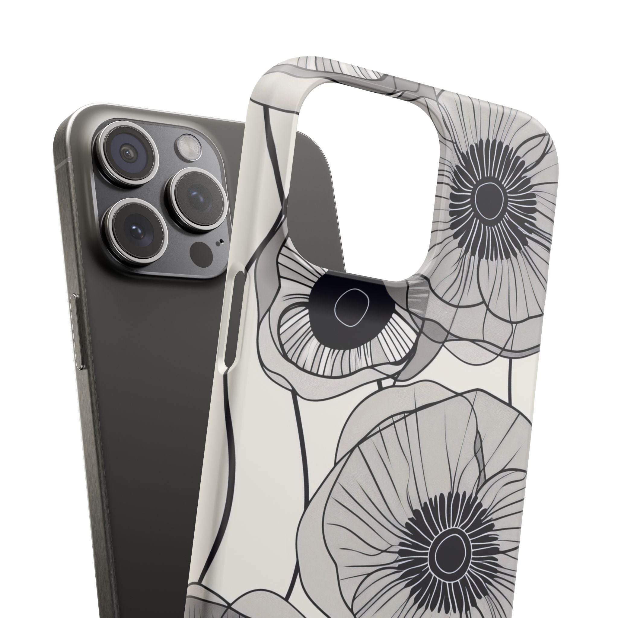 Modern Minimalist Flowers iPhone 15 - Slim Phone Case