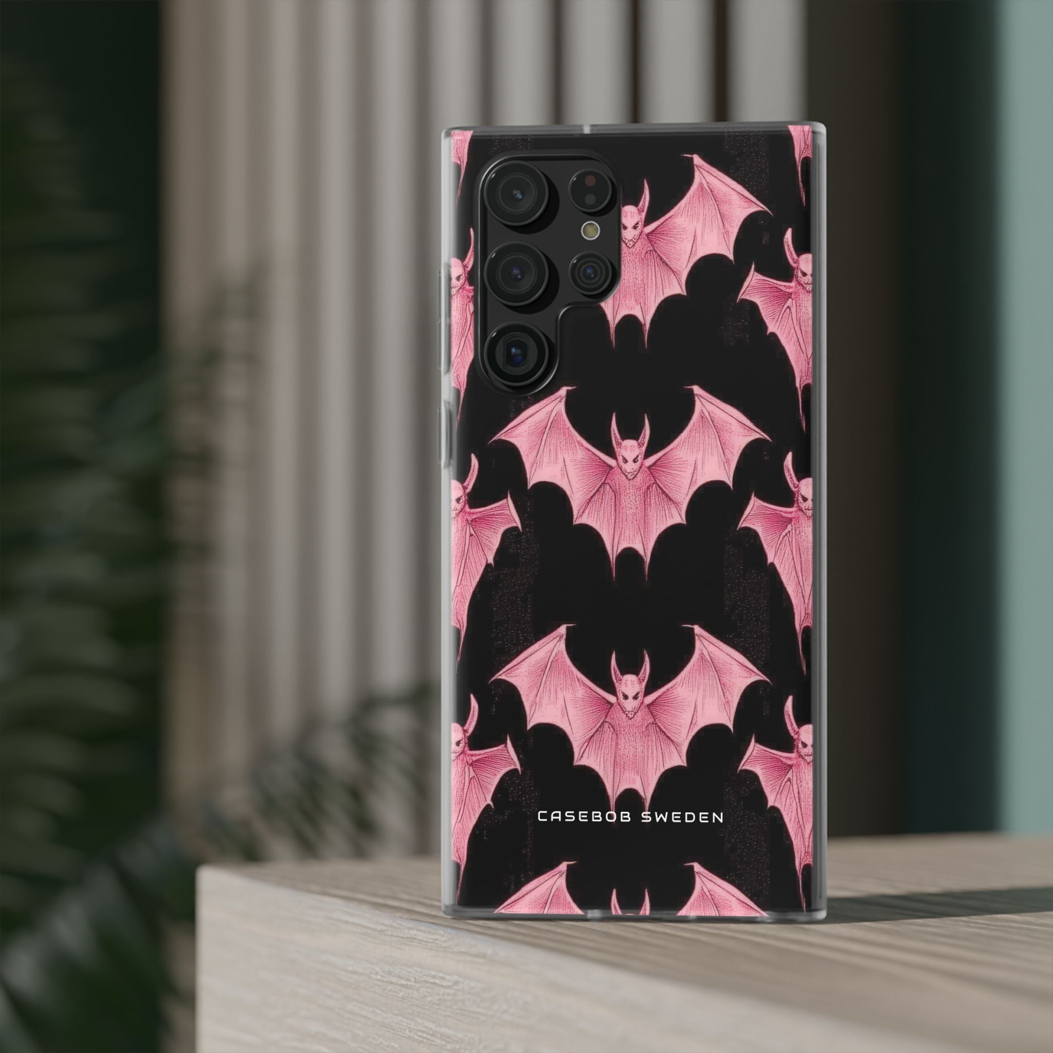 Gothic Pink Bats Aflame Samsung S22 - Flexi Phone Case