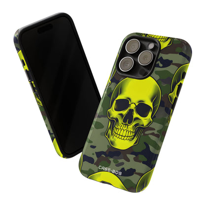 Neon Skull Camo iPhone 15 Pro Case - Tough