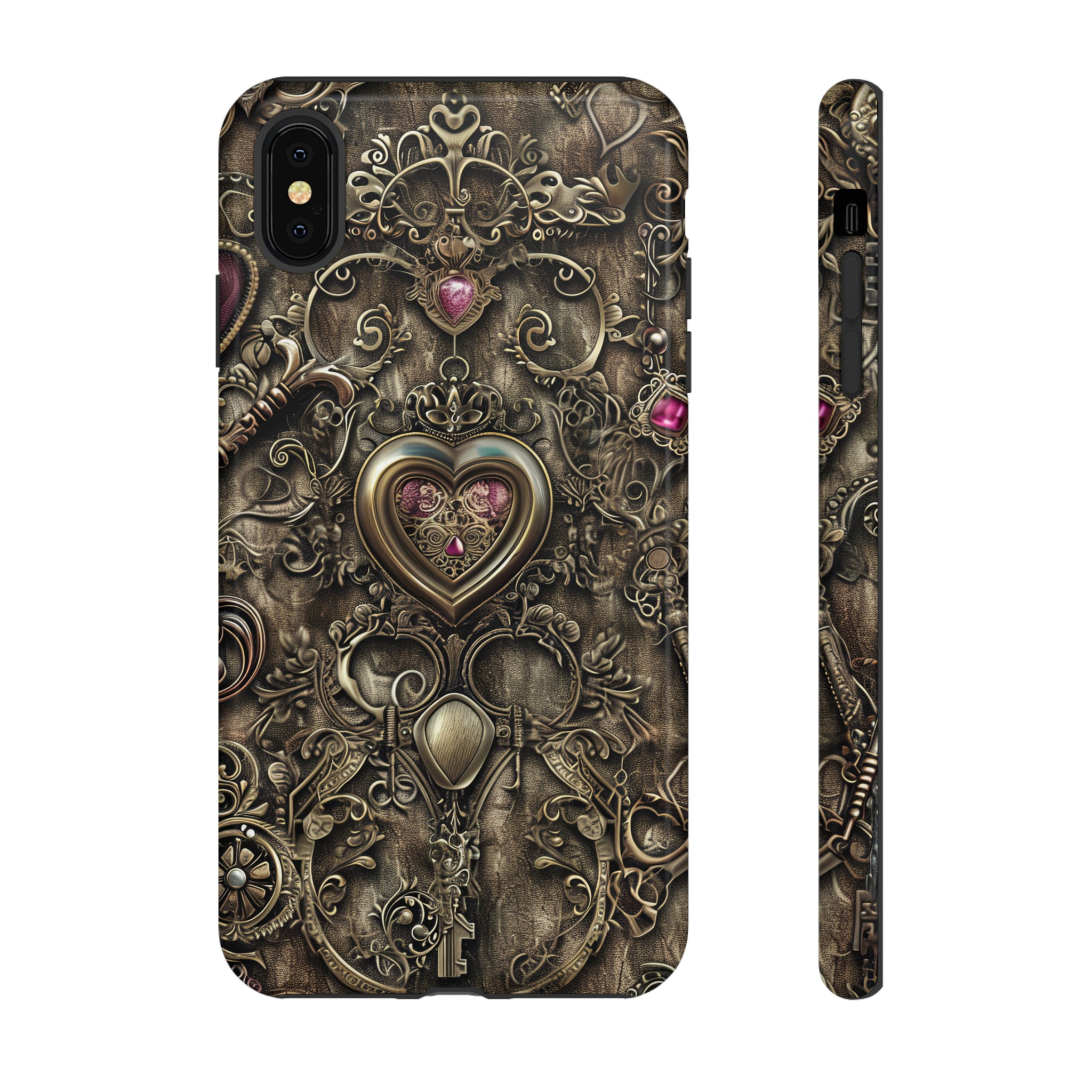 Antique Gold Lockets & Keys - Protective Phone Case