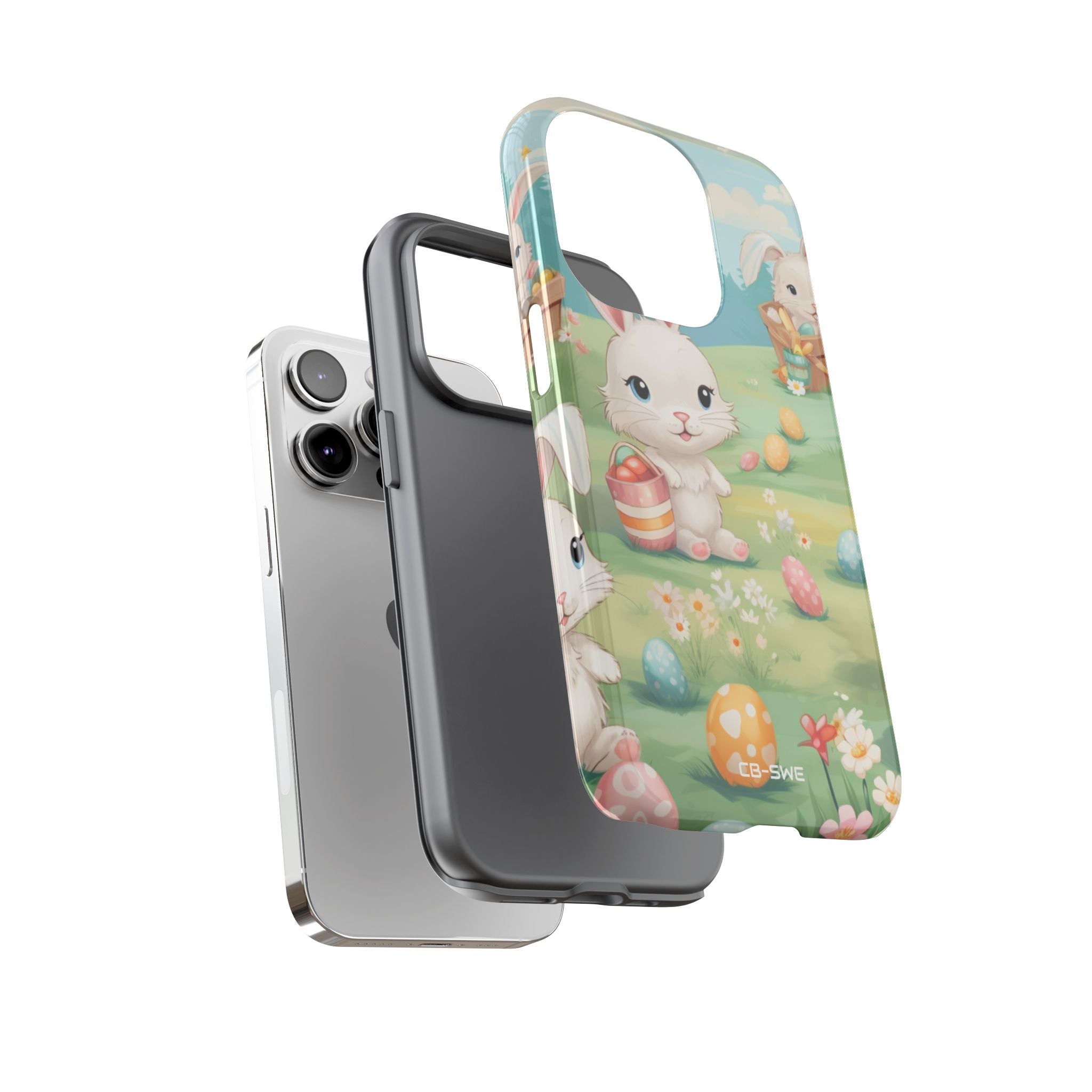 Bunnies Hunt Eggs - iPhone Case