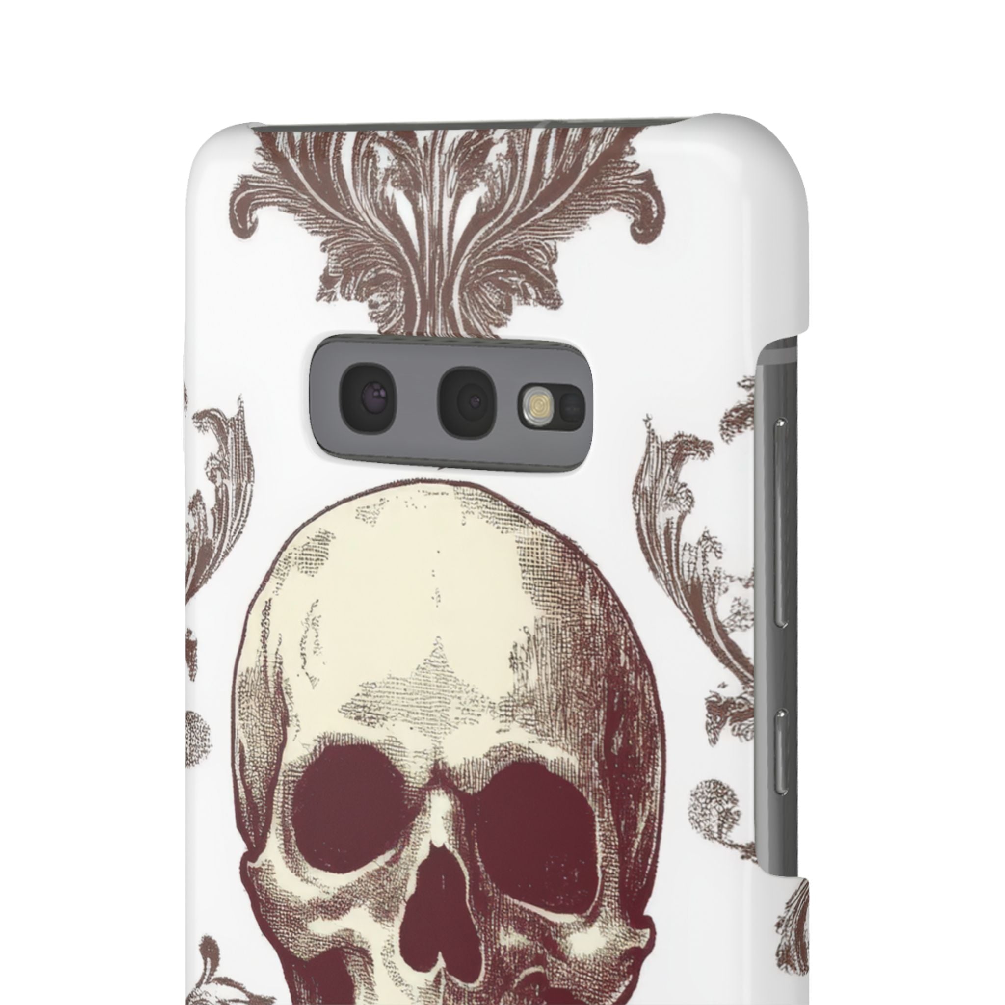 Gothic Skulls and Ornate Foliage Samsung S10 - Slim Phone Case