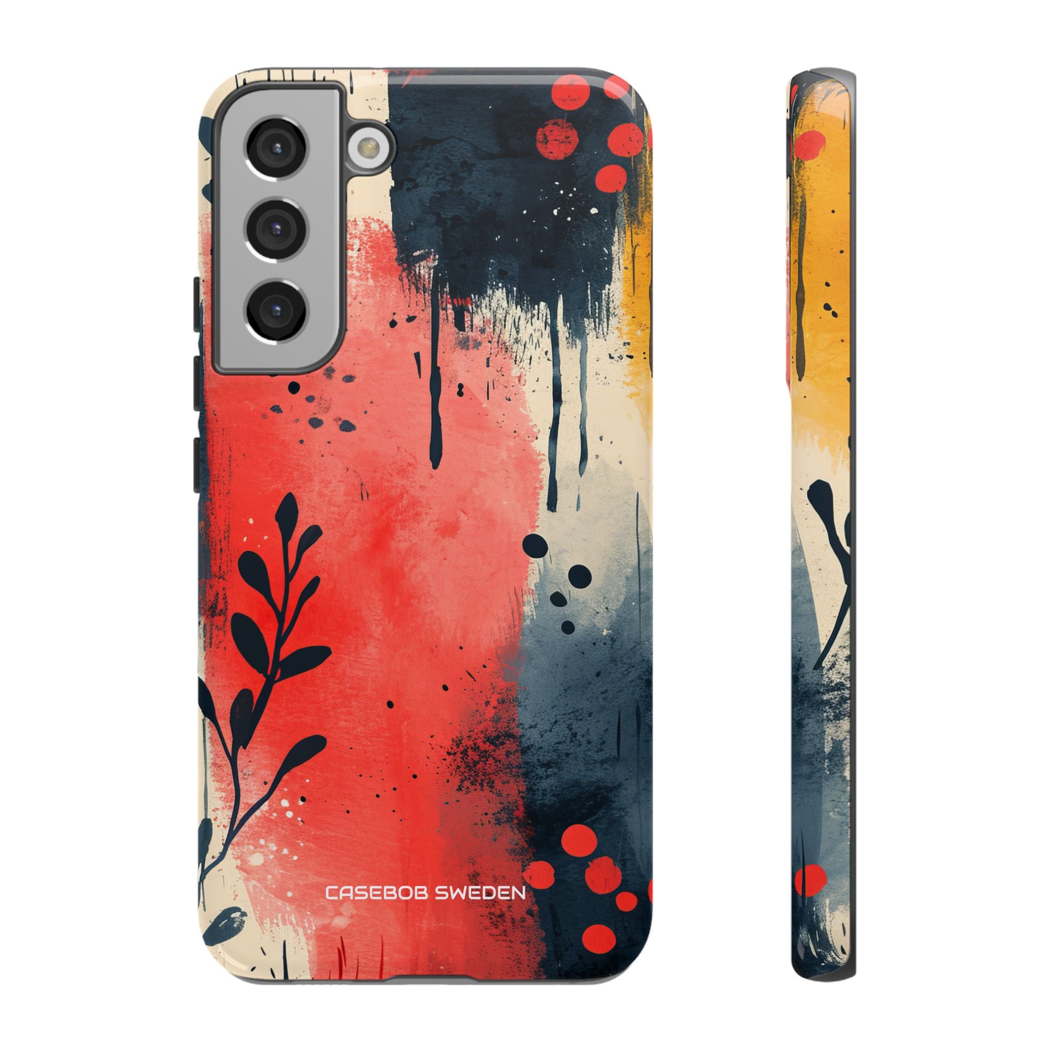 Red Blue Abstract Florals - Tough Samsung S22 Phone Case