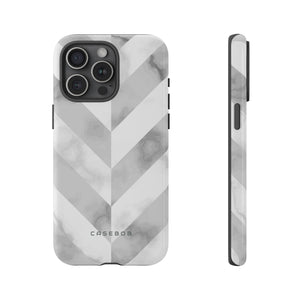 White Herringbone - Protective Phone Case