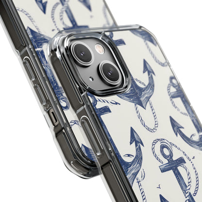Navy Anchor Loop iPhone 14 Case - Impact