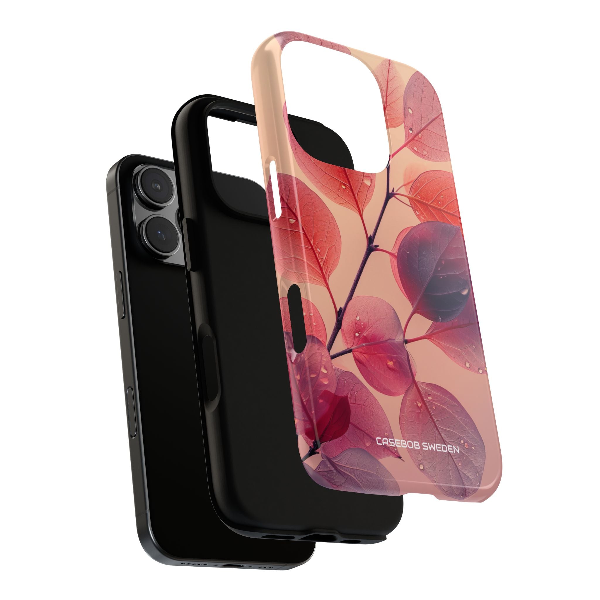 Pink Serenity Leaf Design - Tough iPhone 16 Phone Case