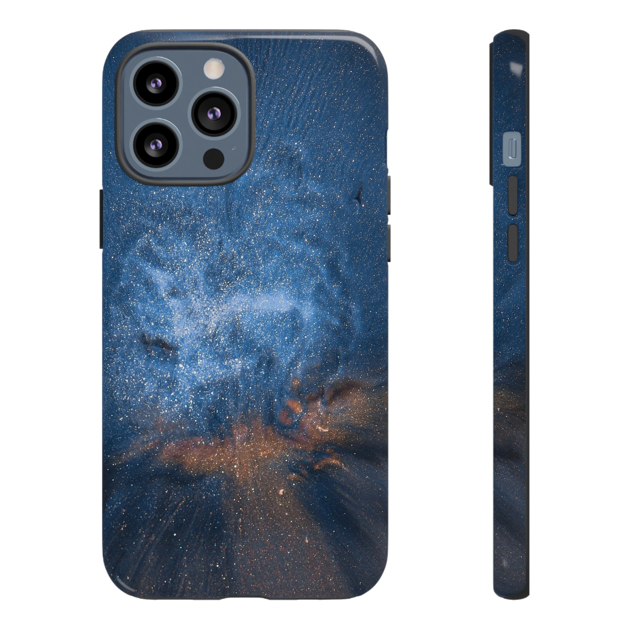 Blue Stardust Ink Art iPhone Case (Protective) iPhone 13 Pro Max Glossy Phone Case