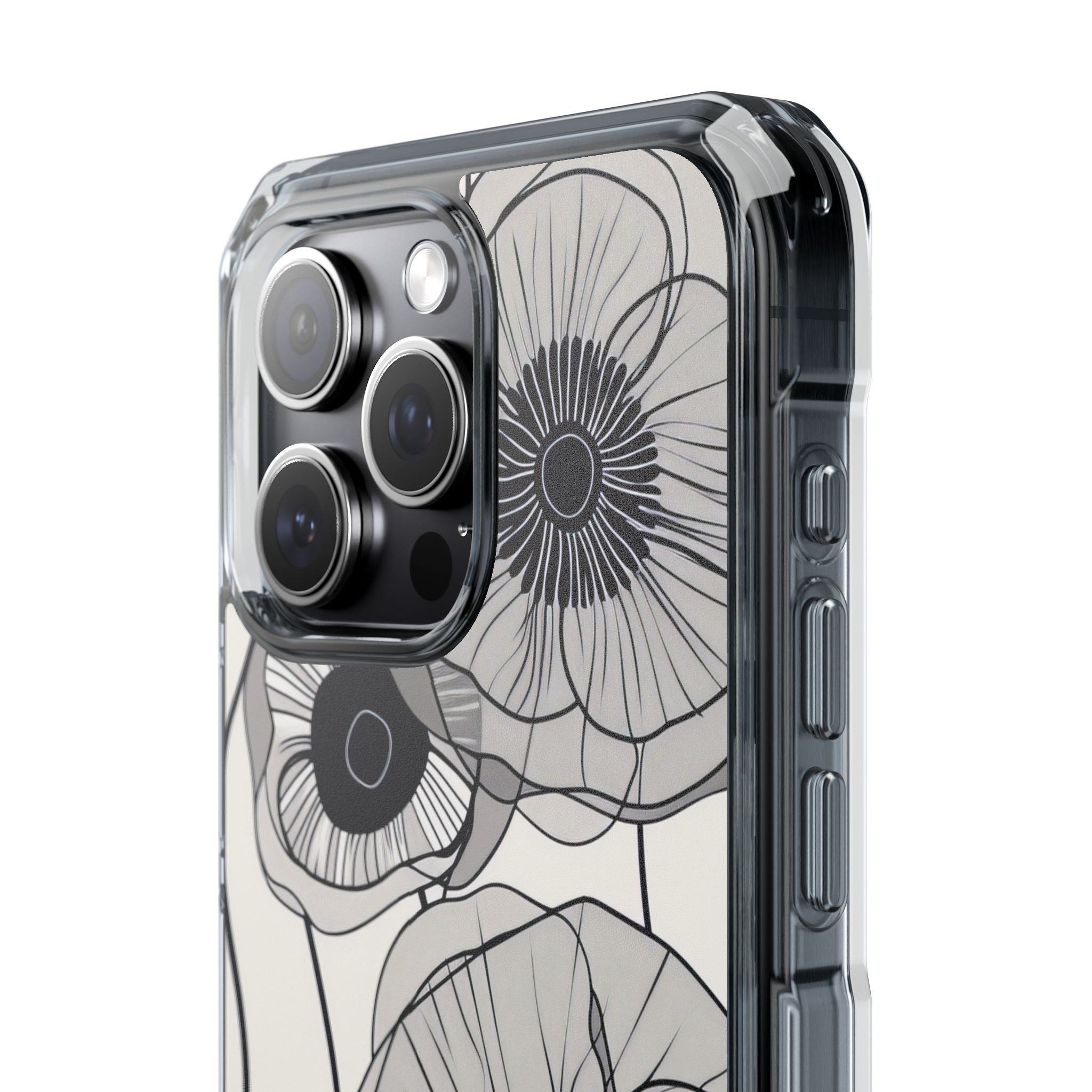 Modern Minimalist Flowers iPhone 15 - Clear Impact Phone Case