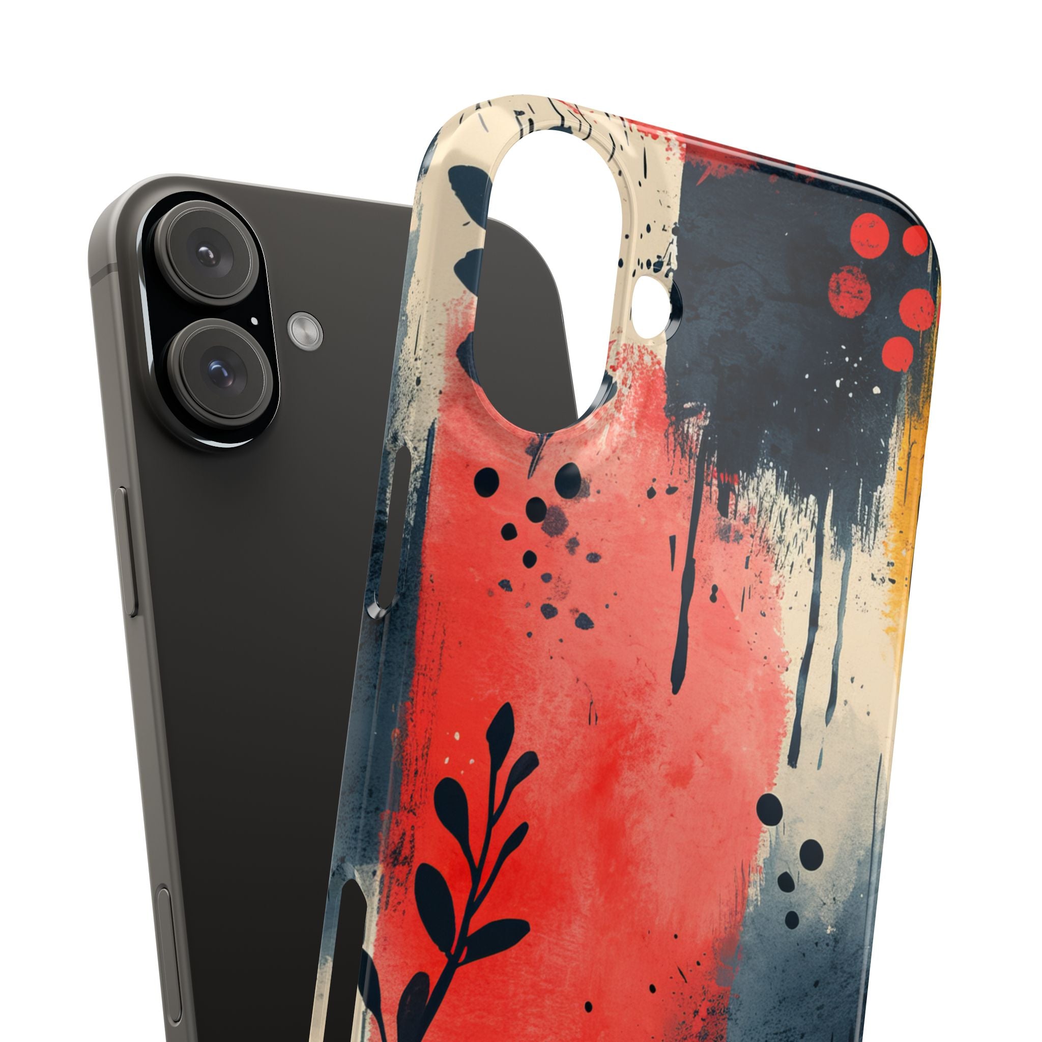 Red Blue Abstract Florals - Slim iPhone 16 Phone Case