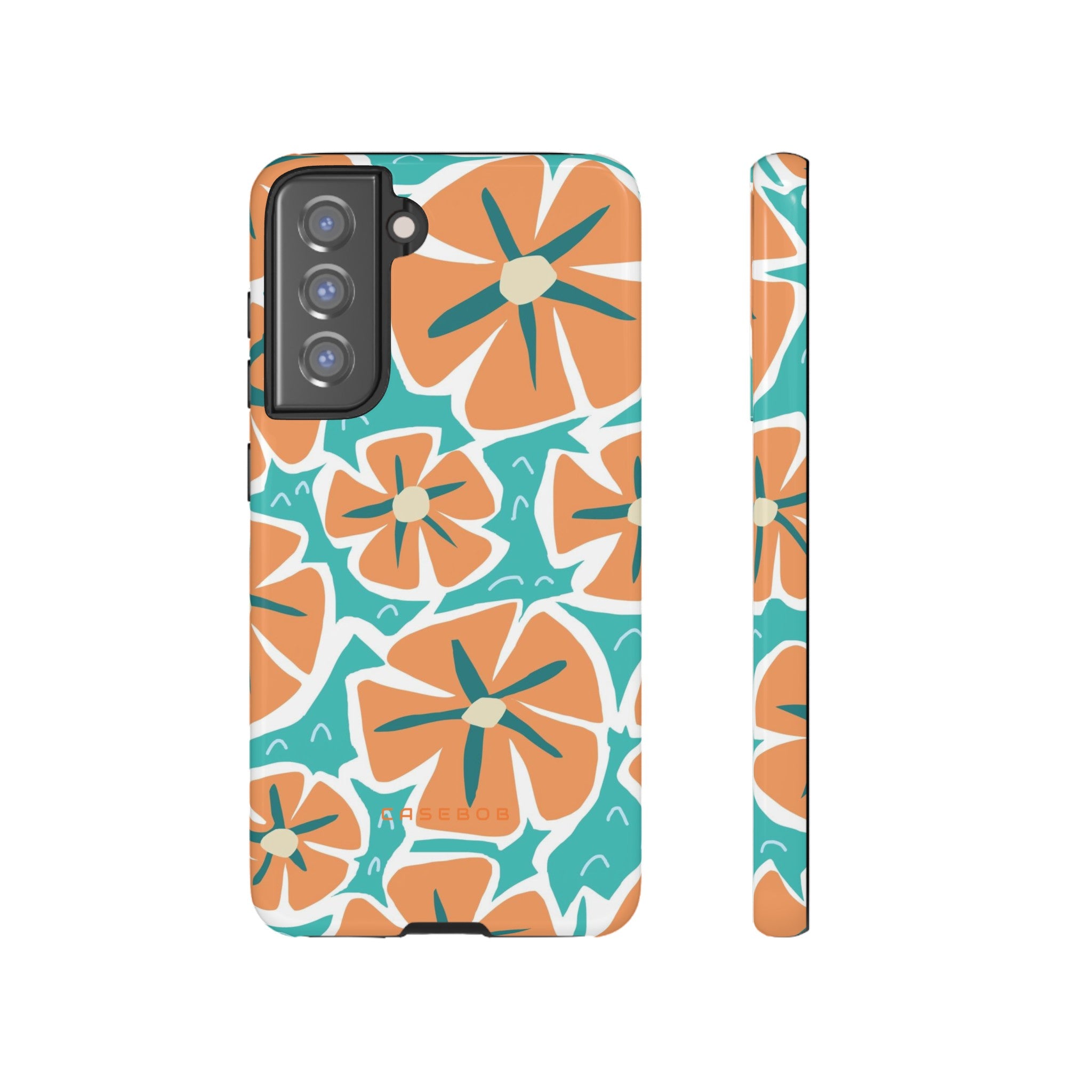 Orange Happy Flower - Protective Phone Case