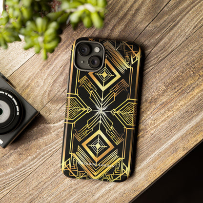 Golden Geometric Opulence iPhone 15 - Tough Phone Case