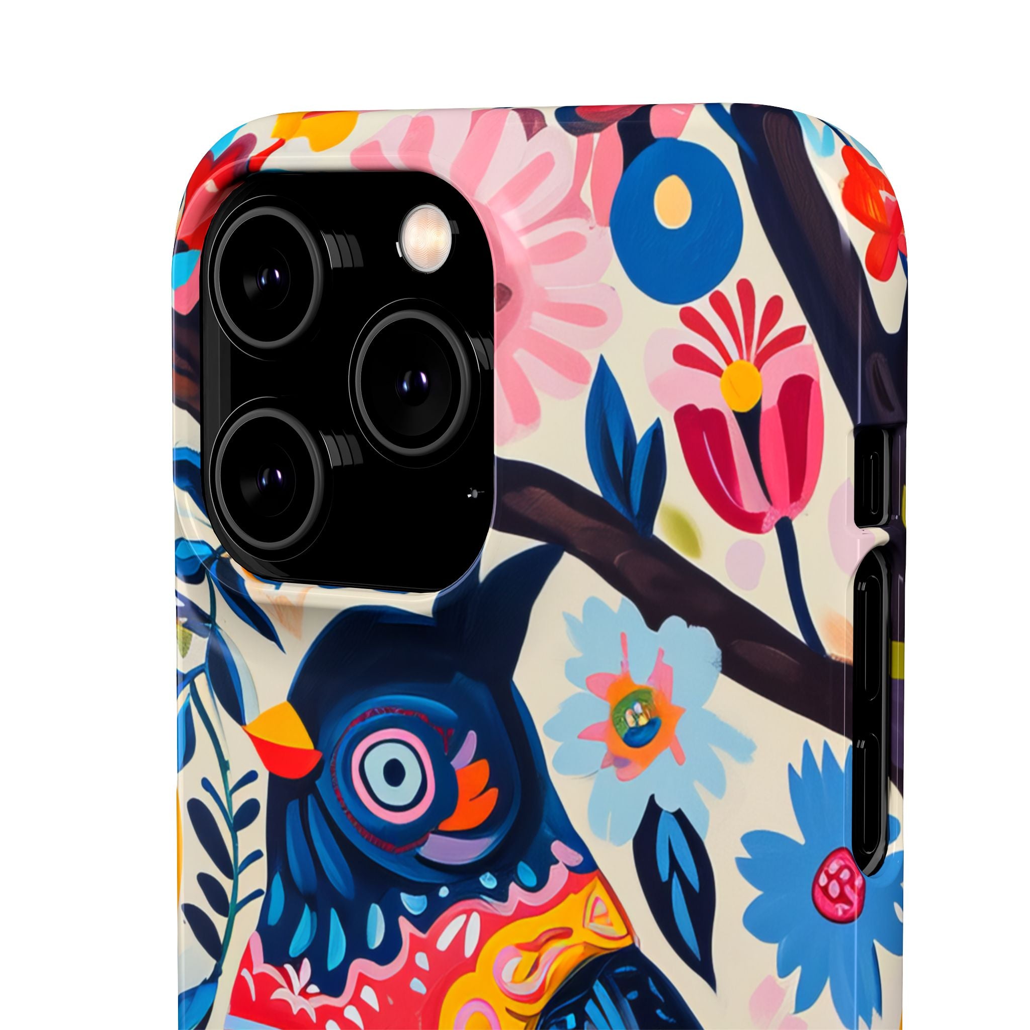 Whimsical Vintage Owl with Floral Charm iPhone 14 - Slim Phone Case