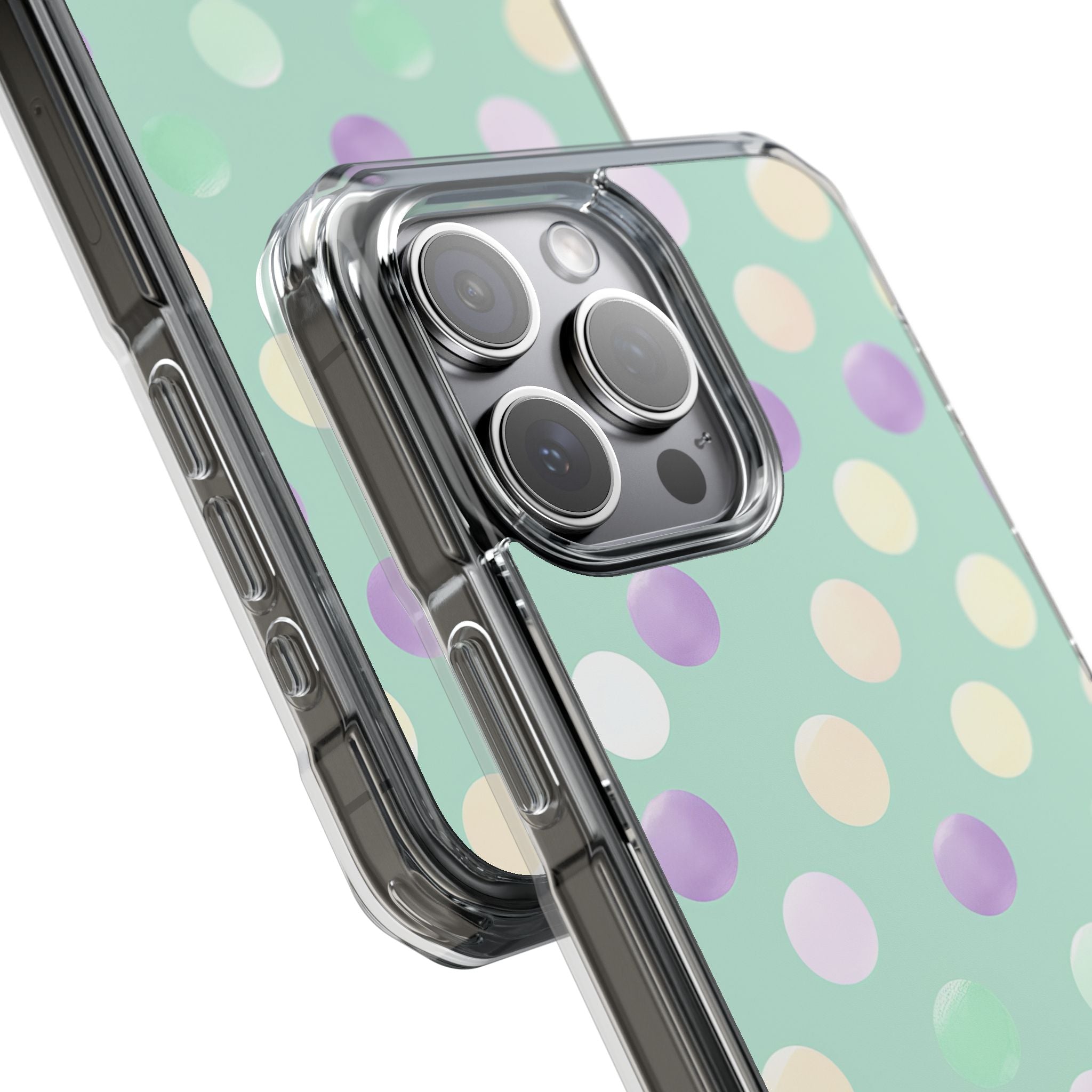 Pastel Polka Dots - Clear Impact iPhone 15 Phone Case