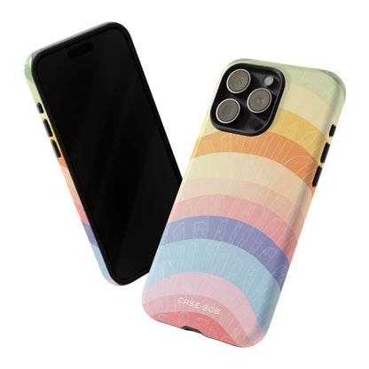 Pastel Rainbow Bands iPhone 15 Pro Max Case - Tough