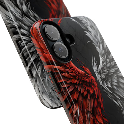 Crimson Silver Wings iPhone 16 Plus Case - Tough