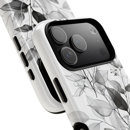 Veined Leaves Gray iPhone 17 Pro Case - Tough+