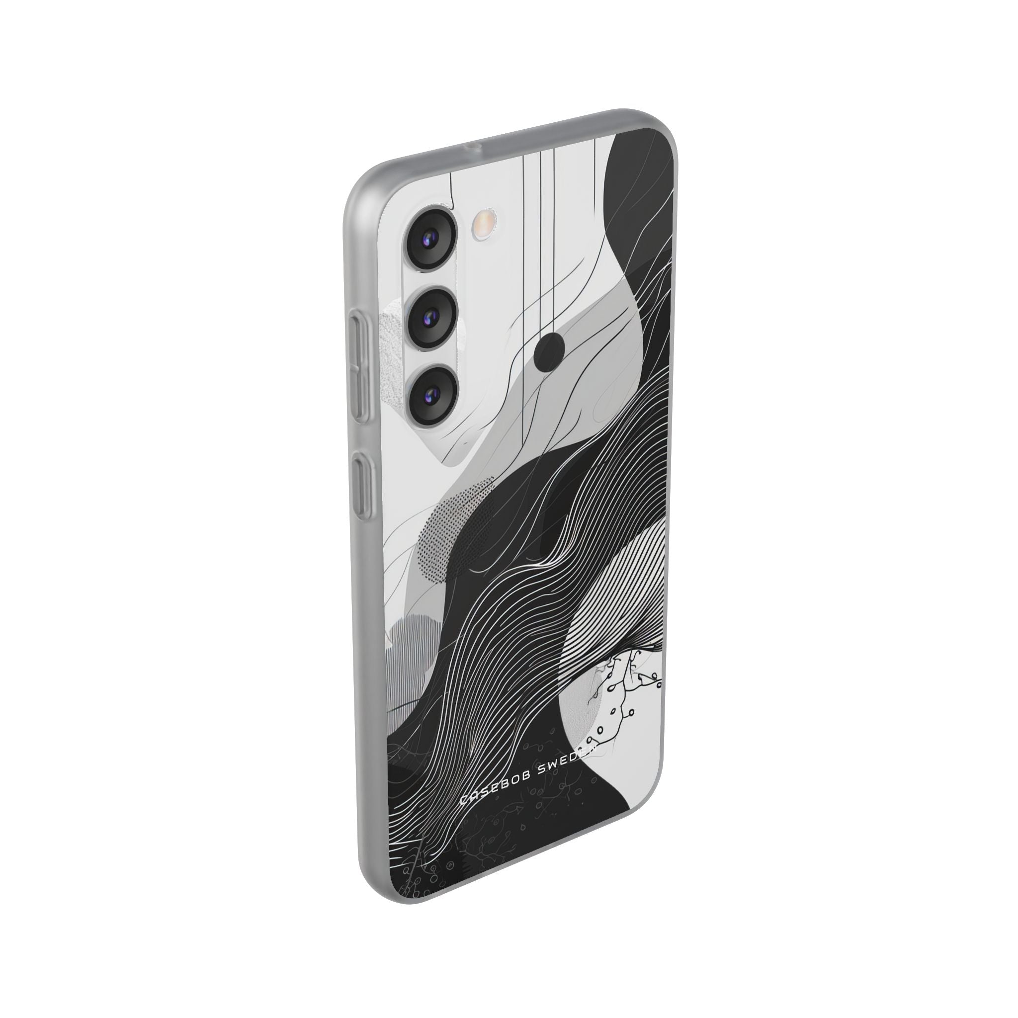 Fluid Rhythms: Monochrome Line Flow Samsung S23 - Flexi Phone Case