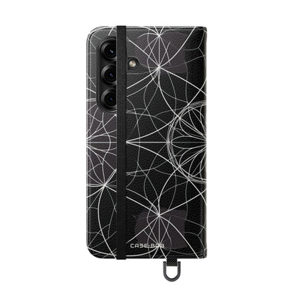 Valkoinen Mandala Säde - Samsung S25 Case - Lompakkotasku