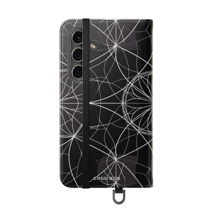 Valkoinen Mandala Säde - Samsung S24 Case - Lompakkotasku