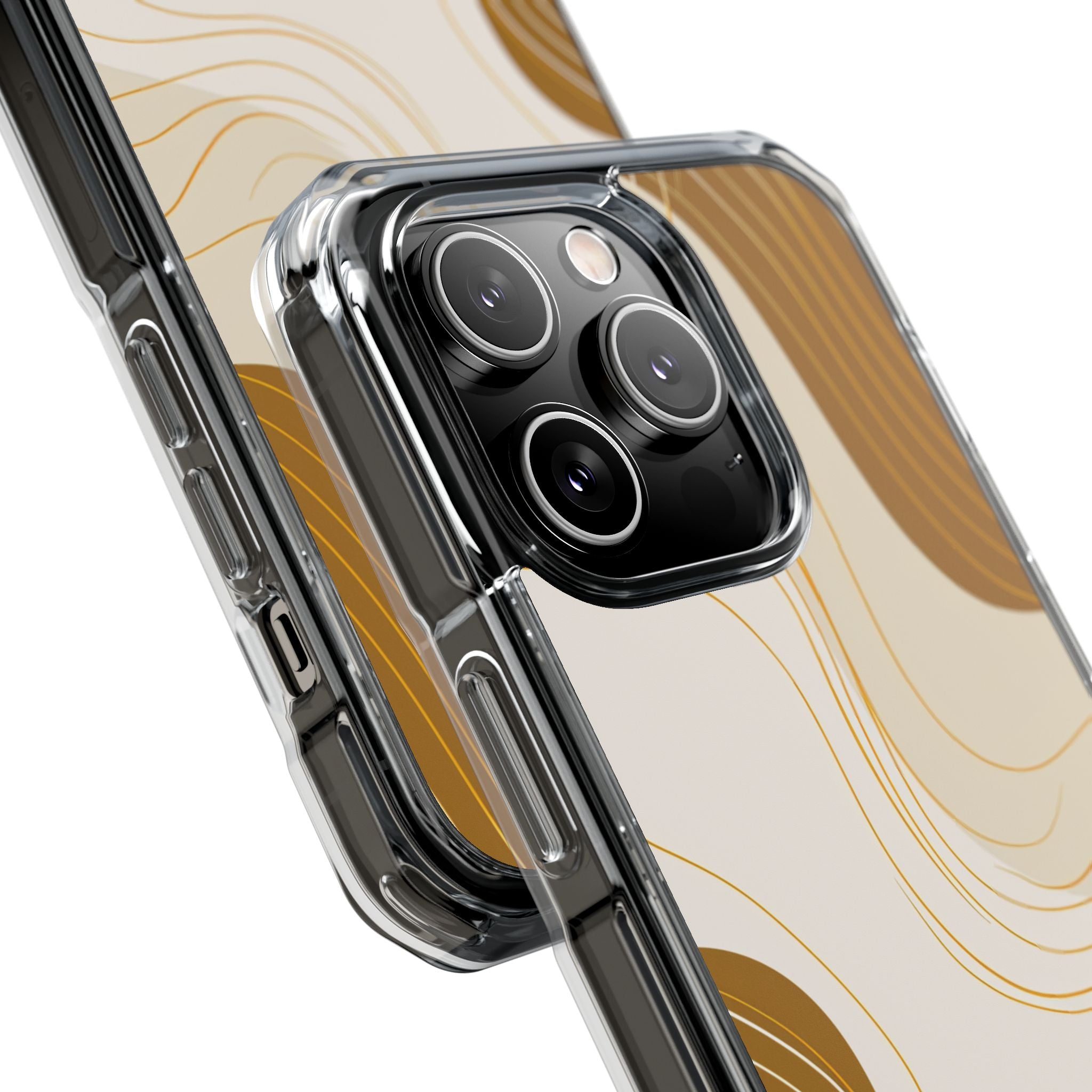Golden Flow Lines iPhone 14 - Impact Clear+