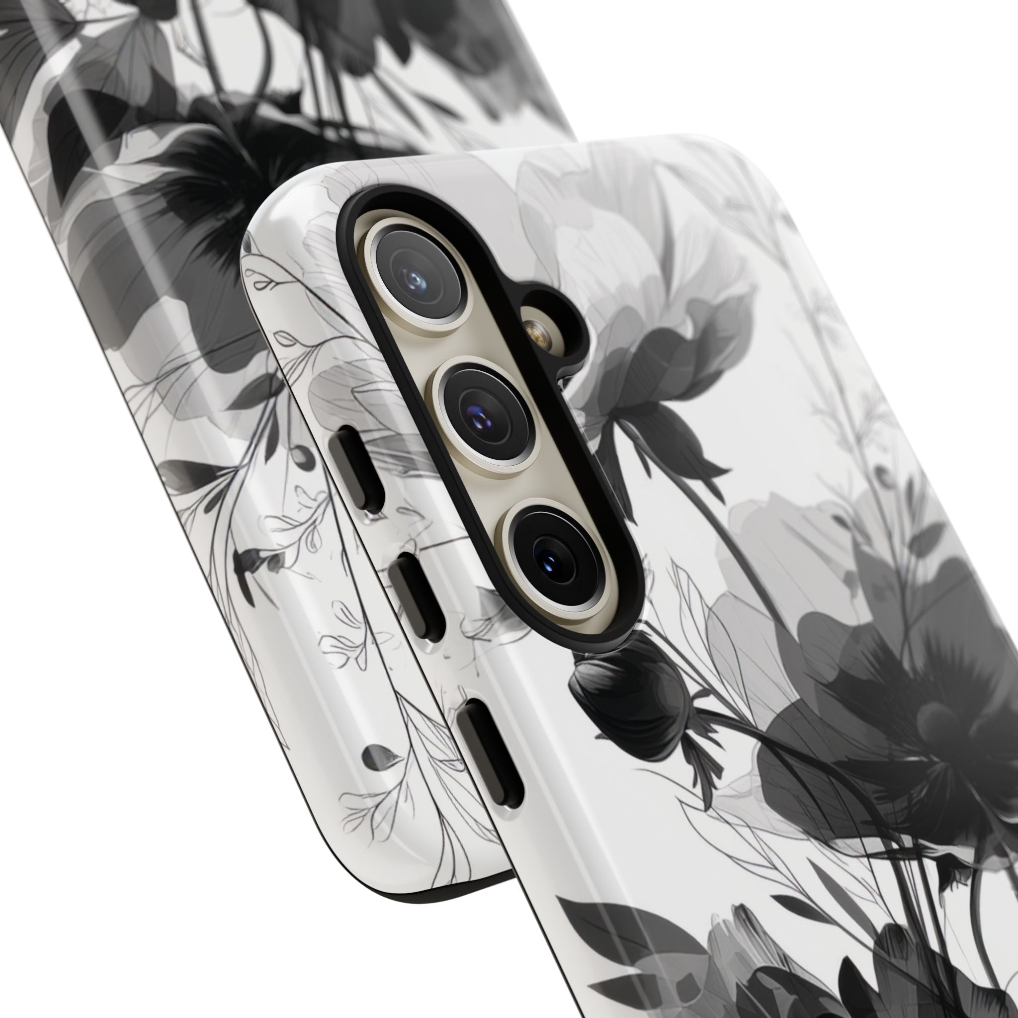 Elegant Monochrome Botanical Elegance - For Samsung S24