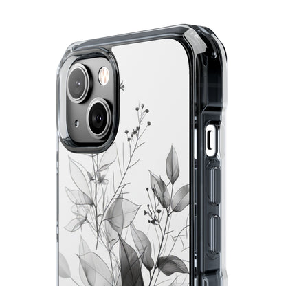 Veined Leaves Gray iPhone 14 Case - Impact