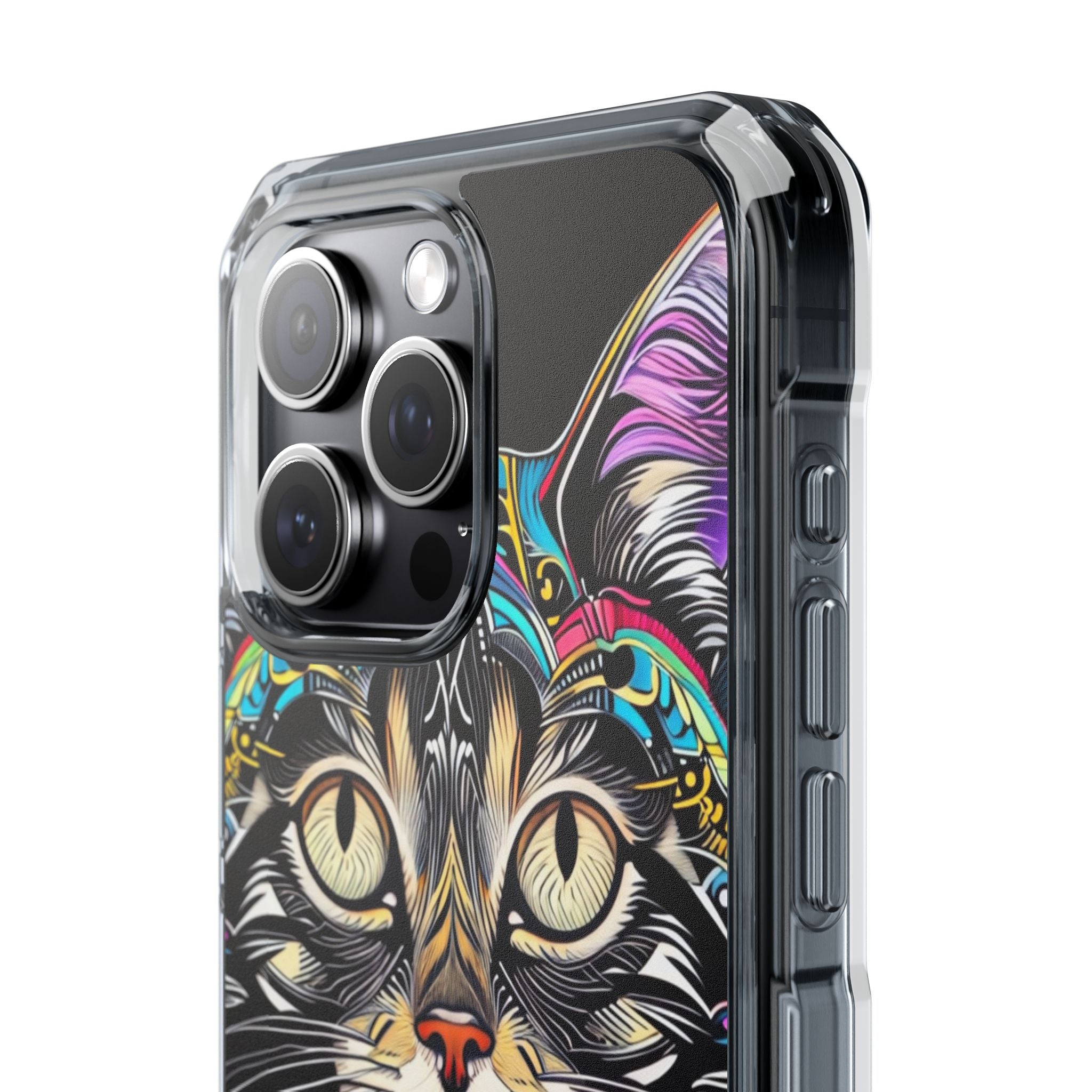 Psychedelic Cat Mirage iPhone Case - Impact