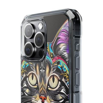 Psychedelic Cat Mirage iPhone Case - Impact