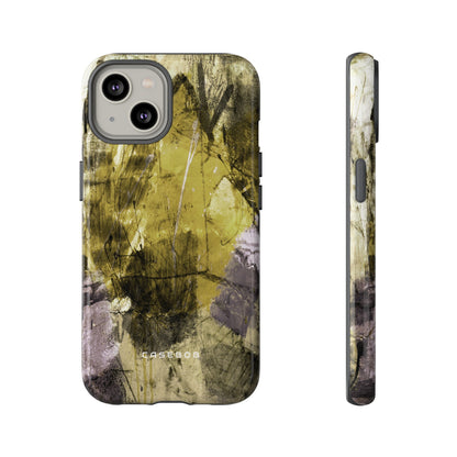 Yellow Grunge Art Phone Case - Protective Phone Case